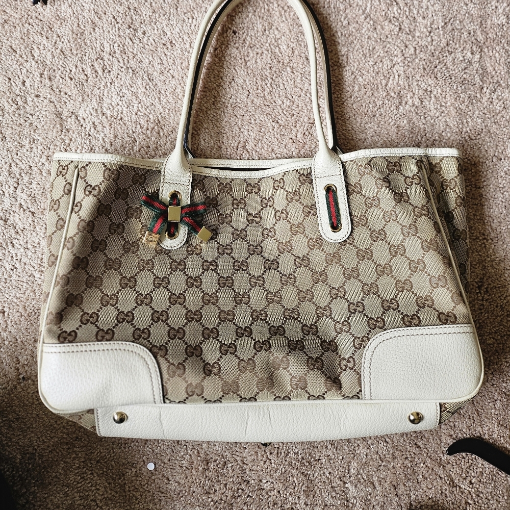 GUCCI Monogram Princy Tote off white